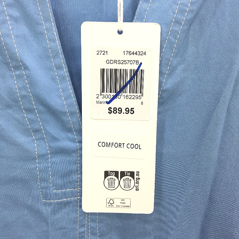 Grab Denim Marine Blue Longline Comfort Cool Dress W/ Pockets Ladies Size 10 NEW