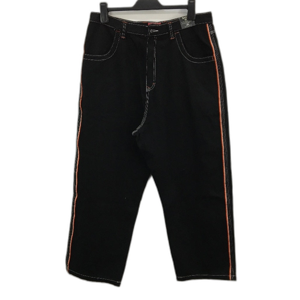 Rusty Black Orange Detail Baggy Fit Flip Daddy 2.0 Denim Jeans Mens Size 34 NEW