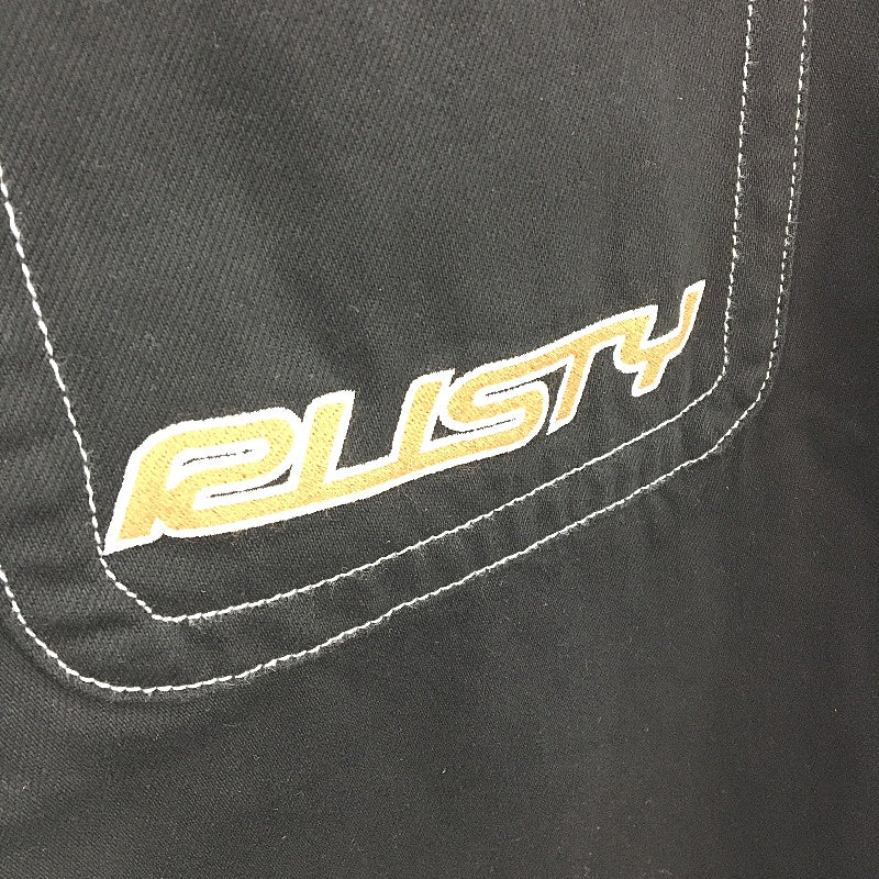 Rusty Black Orange Detail Baggy Fit Flip Daddy 2.0 Denim Jeans Mens Size 34 NEW