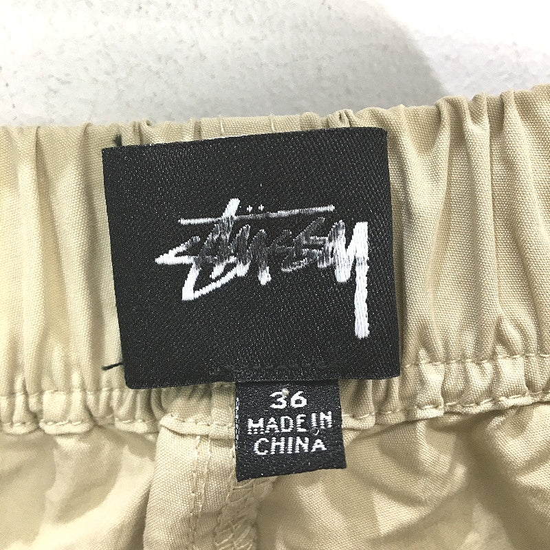 Stussy Heritage Tan Elastic Waisted Zip Up Parachute Pants Mens Size 36 NEW