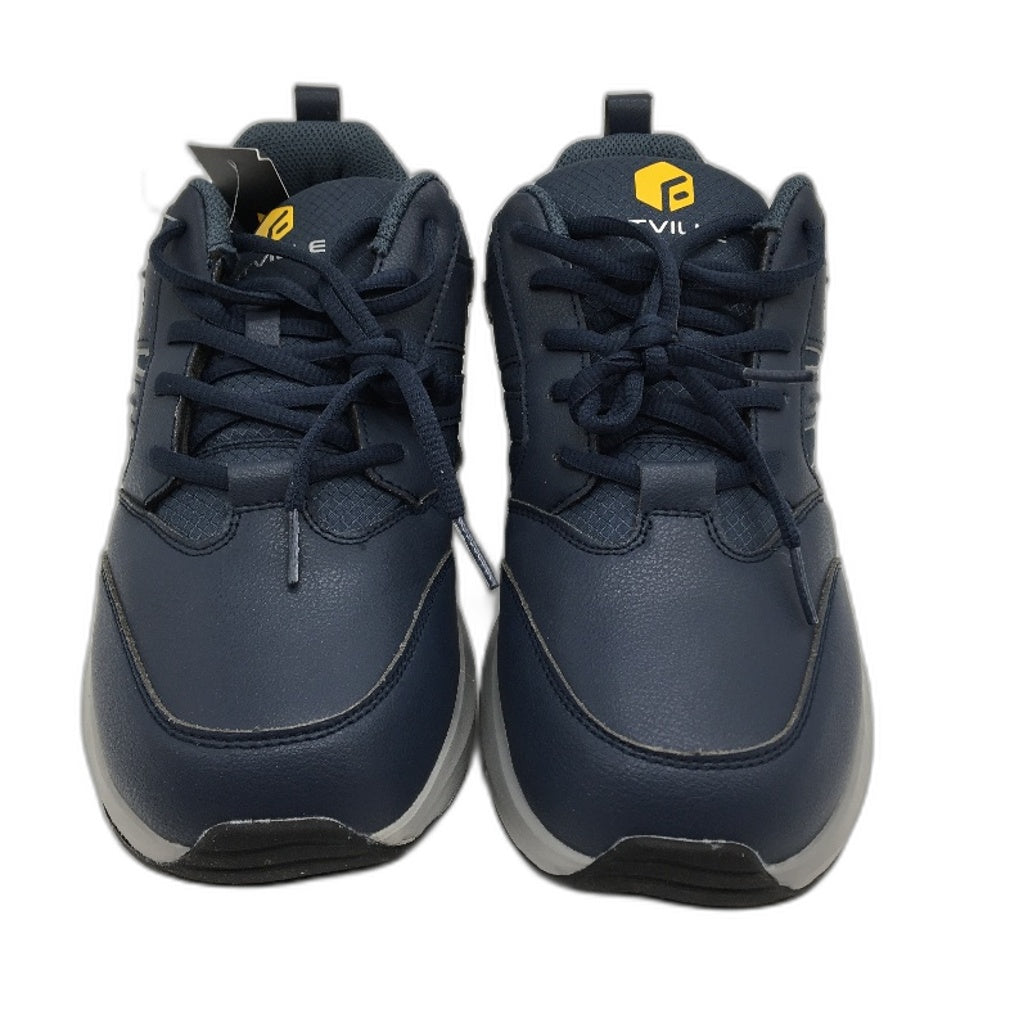 Fitville Navy Low Top Sturdy Core Leather Look Sneakers Mens Size US 8.5 NEW