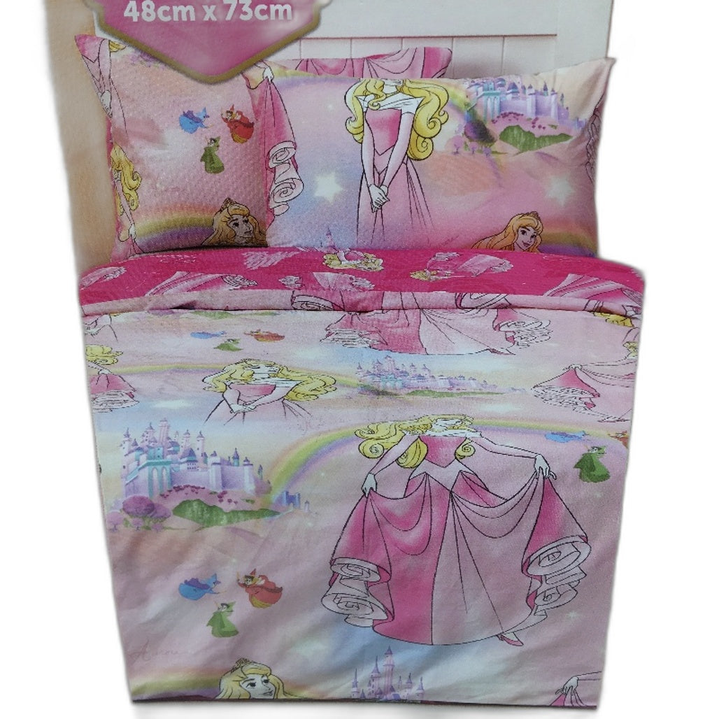 Disney Princess 100% Cotton Pink Reversible Quilt Cover Set DOUBLE Bed NEW