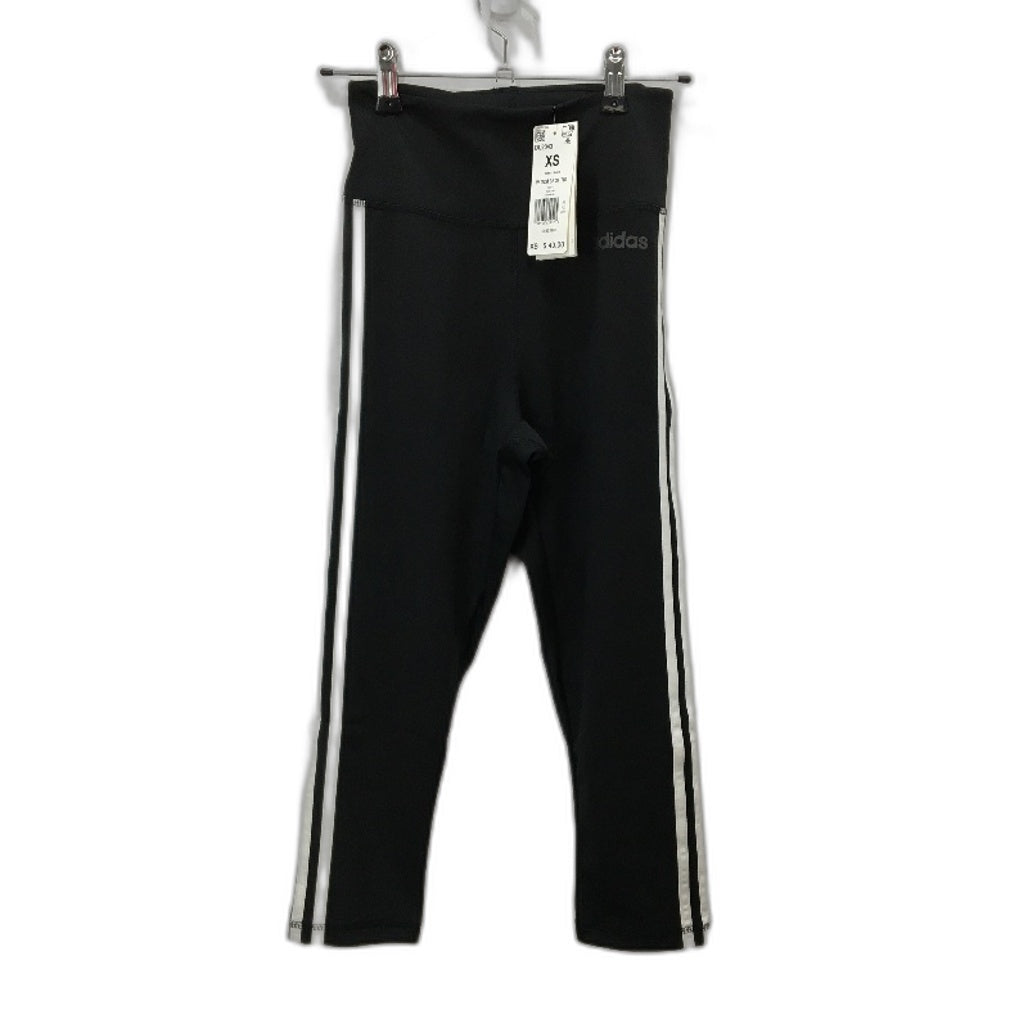 Adidas Aeroready Triple Stripe Black Tights Hidden Pocket Ladies Size XS 4-6 NEW