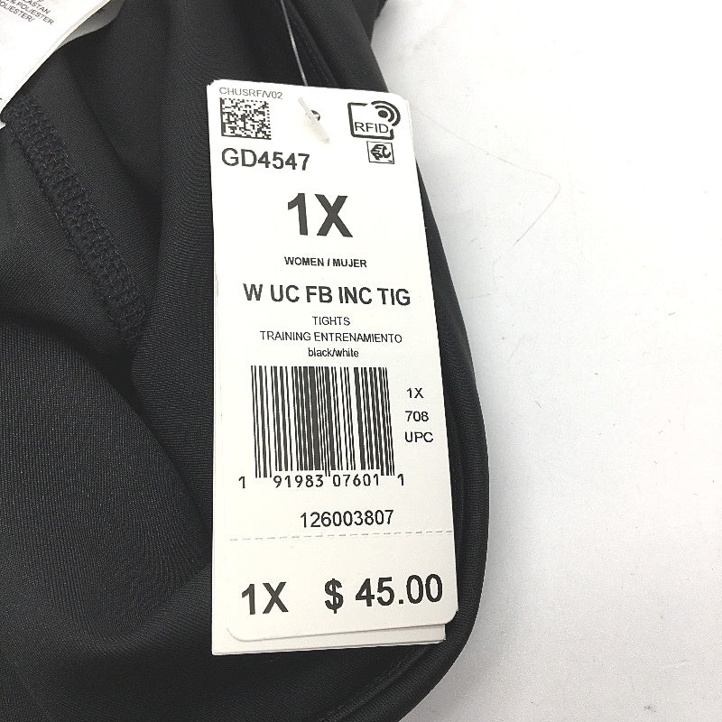 Adidas Aeroready Training Black Mesh Calf 3/4 Length Tights Size 1X UK 20-22 NEW