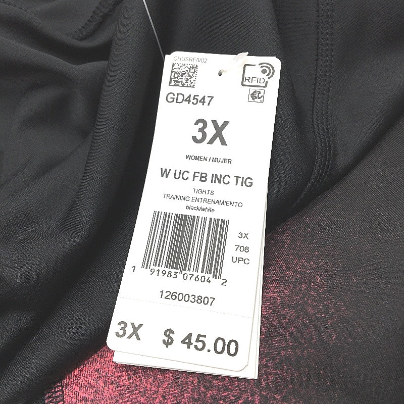 Adidas Aeroready Training Black Mesh Calf 3/4 Length Tights Size 3X UK 28-30 NEW