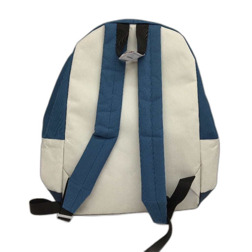 Dual Colour Navy Blue & White 14.5L Junior Classic Lightweight Backpack 40cm NEW