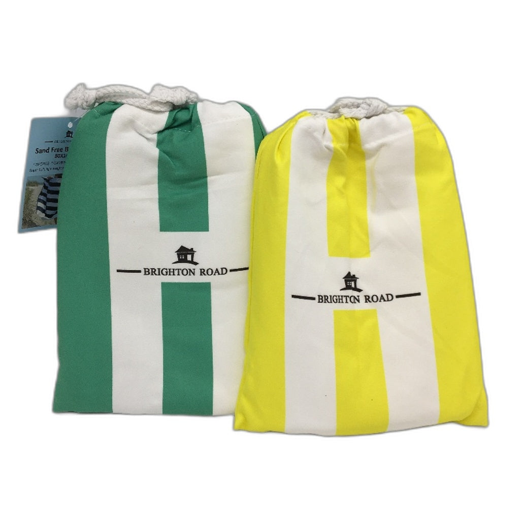 Brighton Road 2Pck Yellow Green Sand Free Lightweight Microfibre Beach Towel NEW
