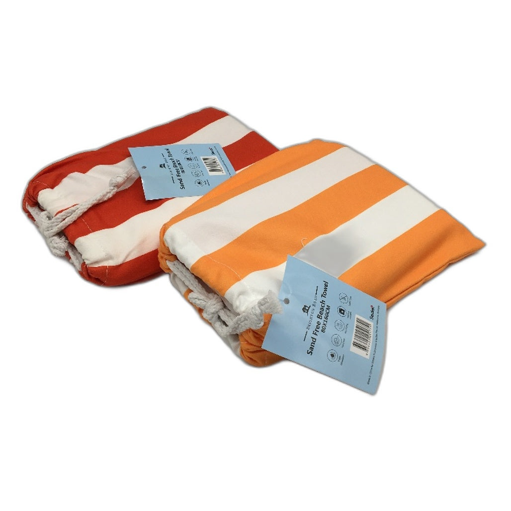 Brighton Road 2Pck Red Orange Sand Free Lightweight Microfibre Beach Towels NEW