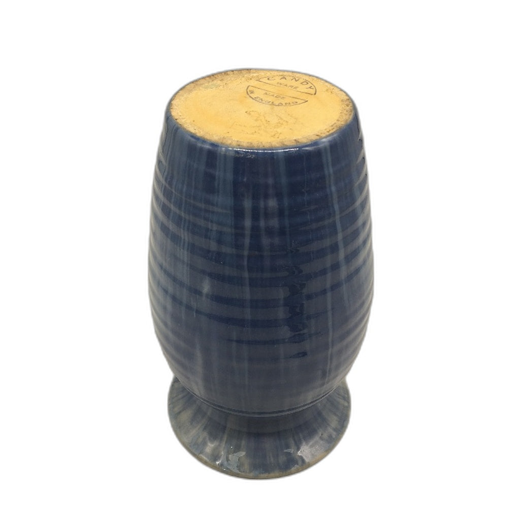 Candy Ware Made In England Streaked Blue High Gloss Glaze Pottery Vase 24cm