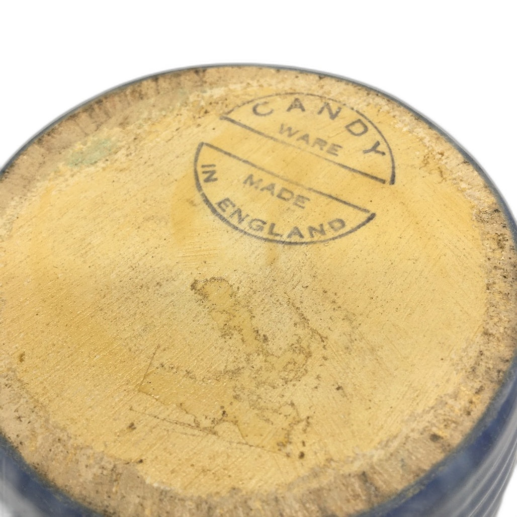 Candy Ware Made In England Streaked Blue High Gloss Glaze Pottery Vase 24cm