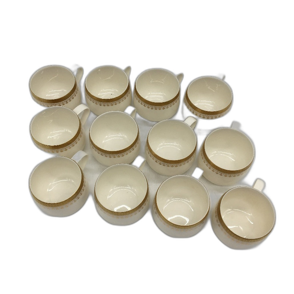 VINTAGE 12 Piece Seyei Shellbone Gold Lace Fine China Cup Set Made In Japan
