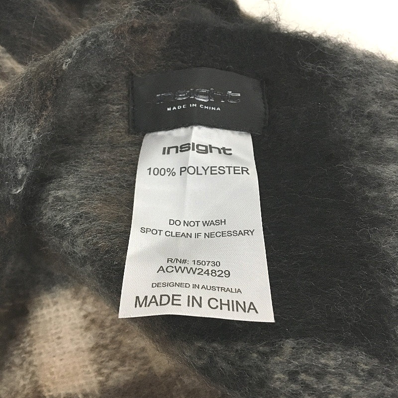 Insight Soft Fuzzy Chunky Winter Scarf Oversize Brown Checkered One Size NEW