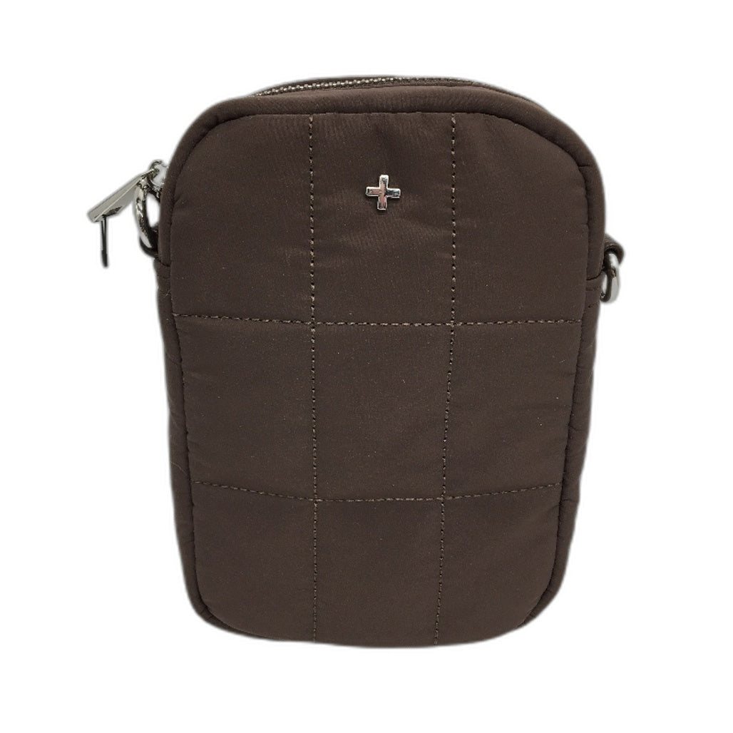 PETA & JAIN Casual Quilted Mini Crossbody Camera Bag Phone Pouch Brown NEW