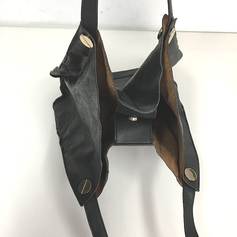 Agent Ninetynine Soft Faux Leather Tote Lightweight Shoulder Bag Black NEW