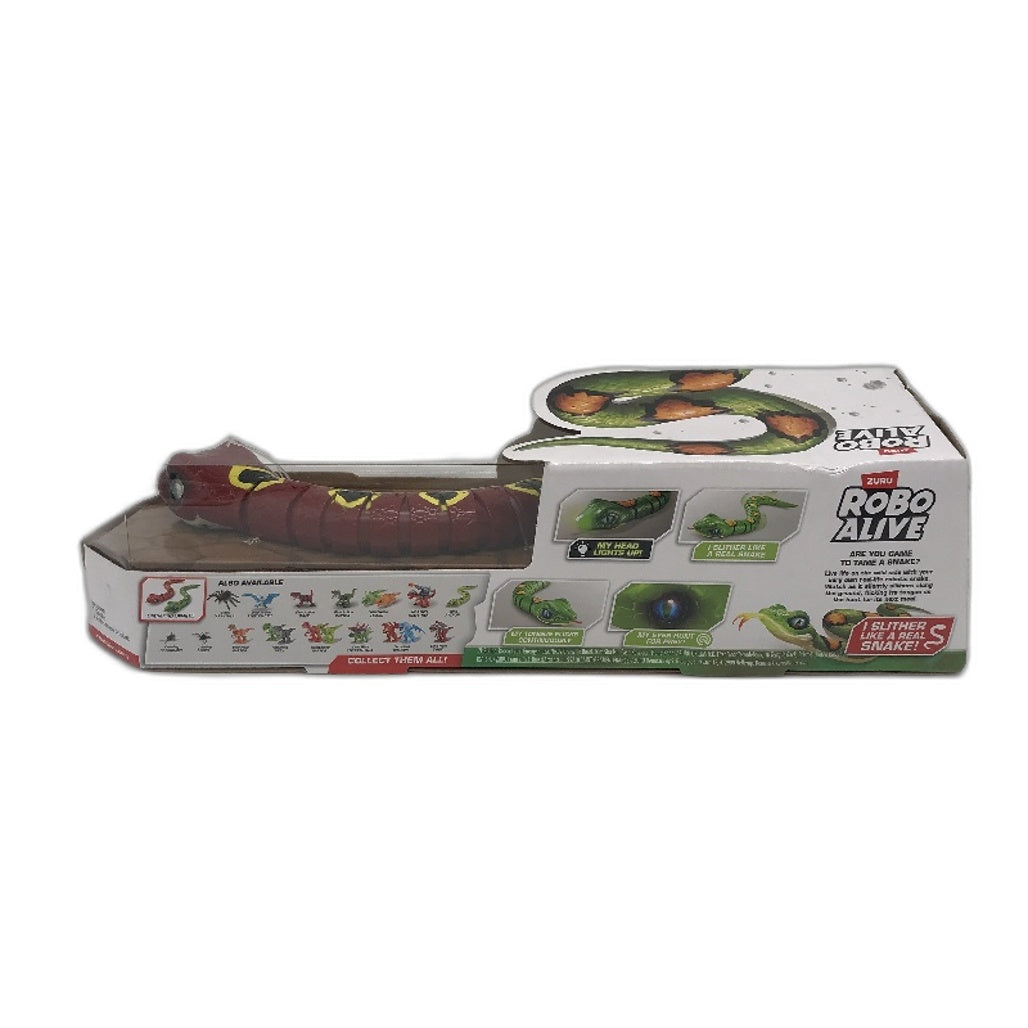 ZURU Robo Alive Light Up Slithering Robotic Snake Toy Battery Powered Red NEW