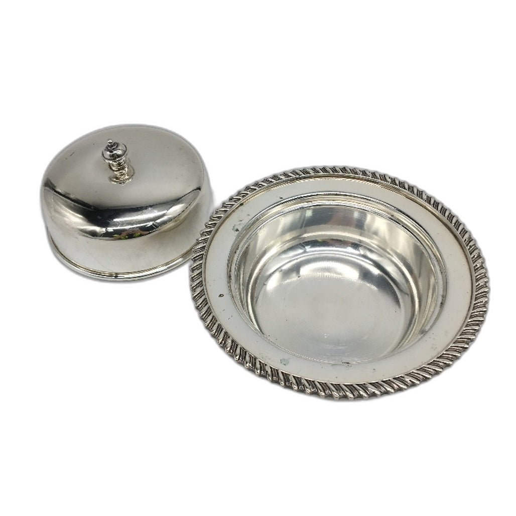 ANTIQUE Hecworth Repoduction Old Shefield Silver Plated Dish With Lid 15cm