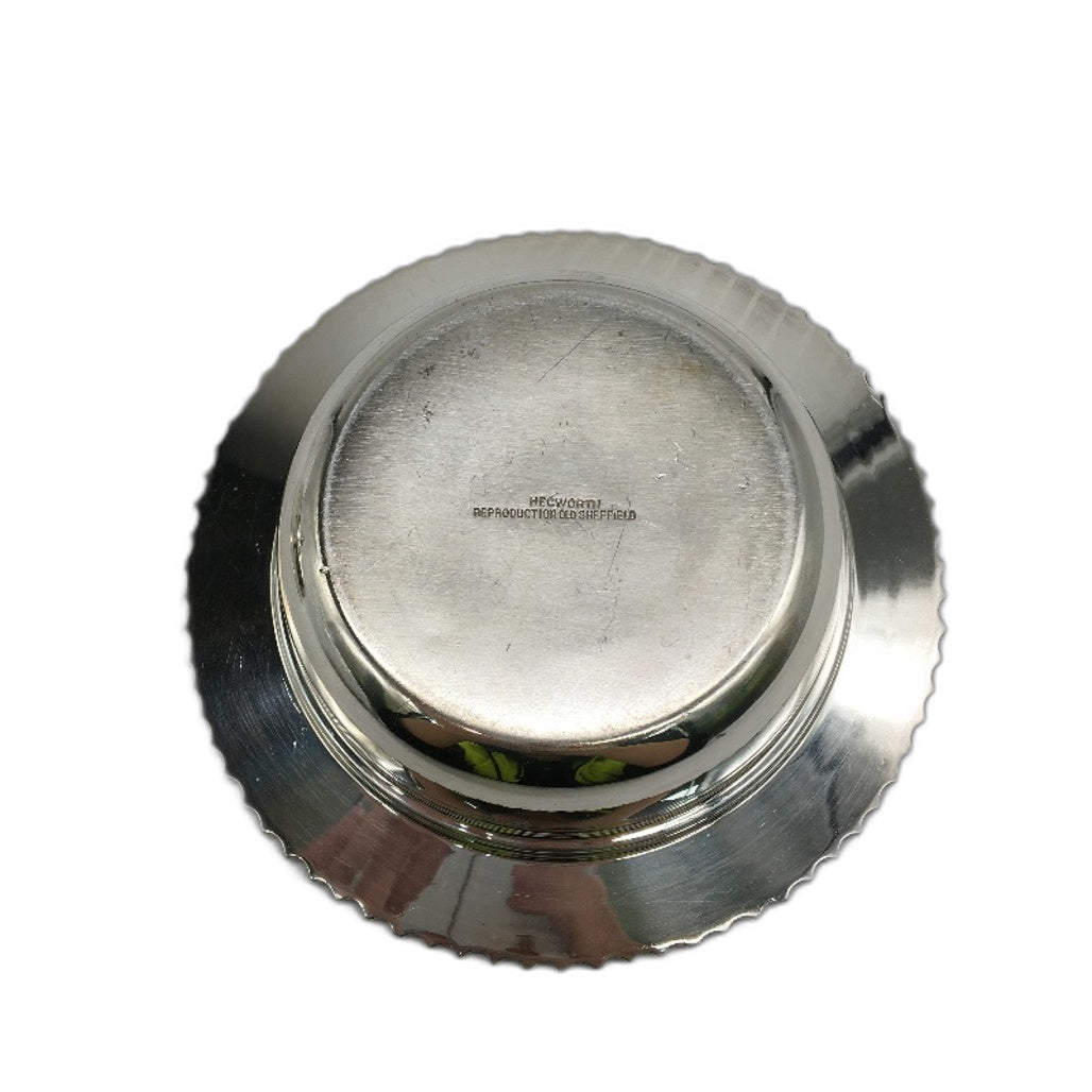 ANTIQUE Hecworth Repoduction Old Shefield Silver Plated Dish With Lid 15cm