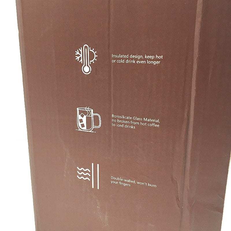 Comome 4 Pcs 470ml Double Walled Glass Coffee Mugs Tea Cup Set With Handles