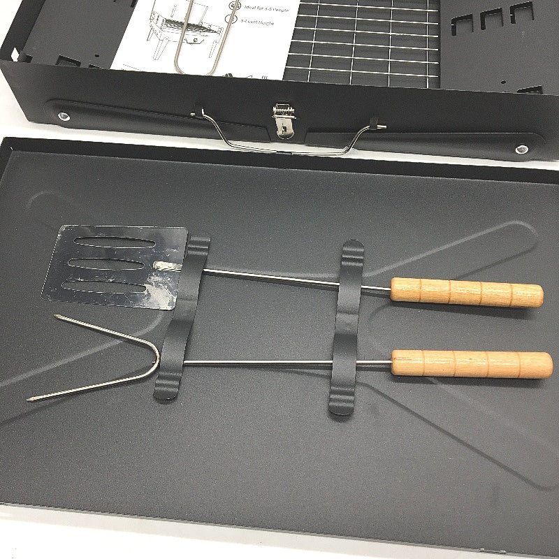 XICEN Outdoor Foldable Portable Camping BBQ Grill With Accessories & Lid