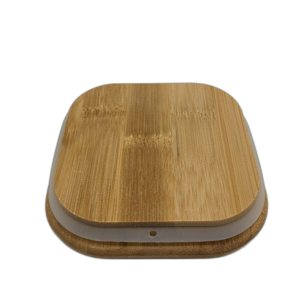 ComSaf Airtight Square Glass Food Storage Jars Set of 4 Bamboo Lids NEW