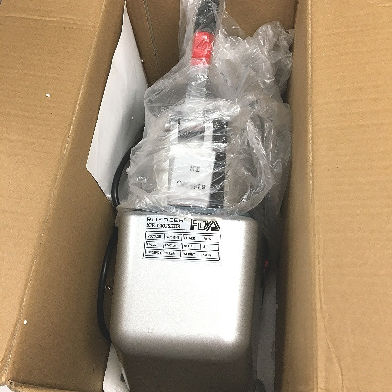 Roedeer High Power Ice Crusher Shaved Ice Machine Stainless Steel Blade 300W