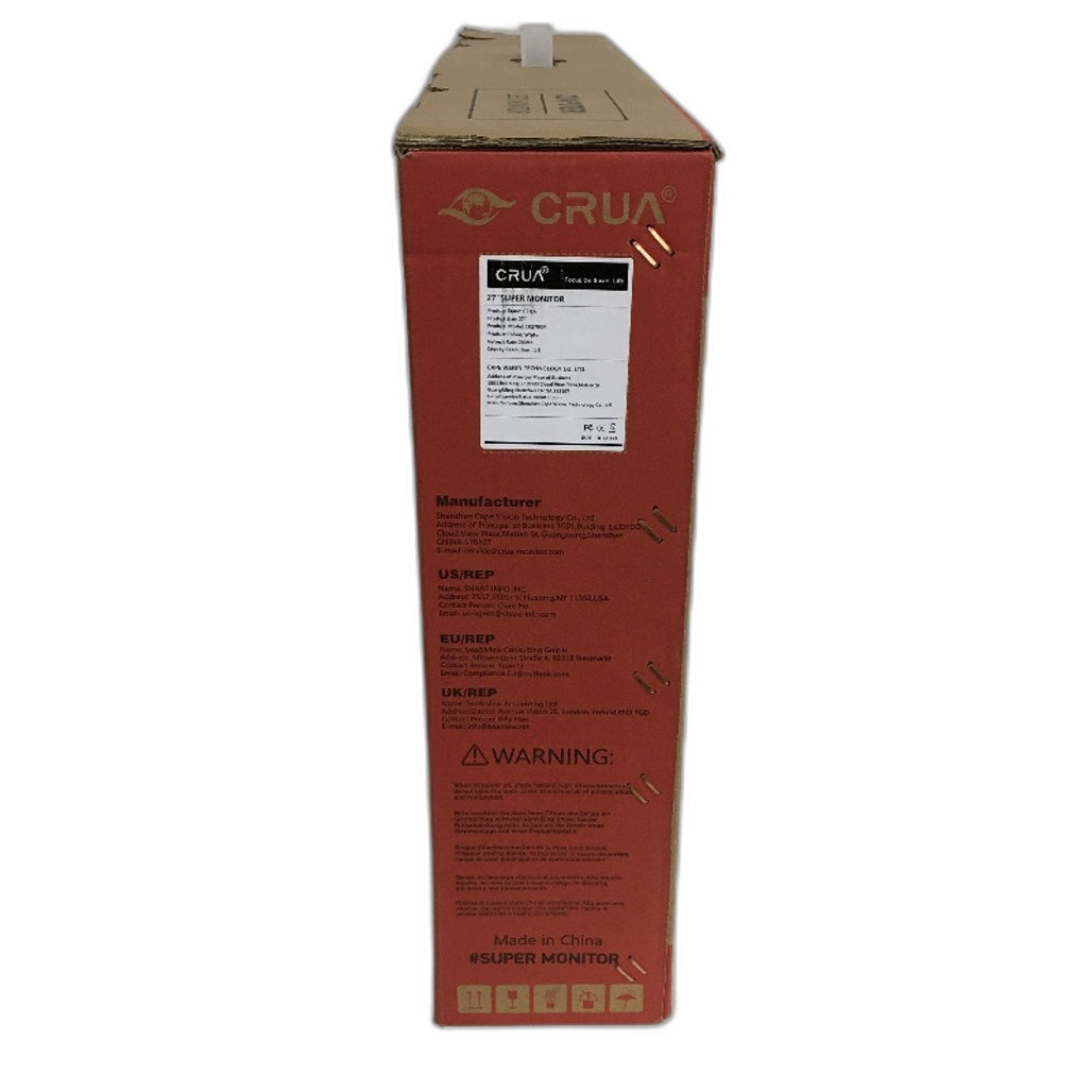 Crua 27 Inch Curved White Gaming Monitor FHD 1920x1080P 200Hz Refresh Rate NEW