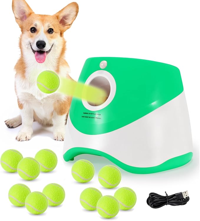Automatic Dog Ball Launcher 3 Adjustable Distance USB C Rechargeable NEW