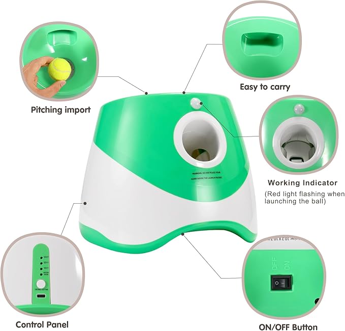 Automatic Dog Ball Launcher 3 Adjustable Distance USB C Rechargeable NEW