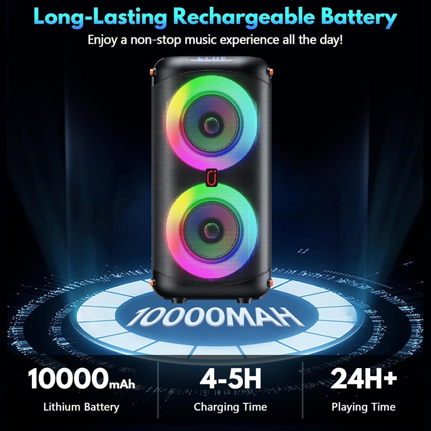 JYX T27 T Portable Speaker Karaoke Machine 2 Microphones LED Lights Bluetooth