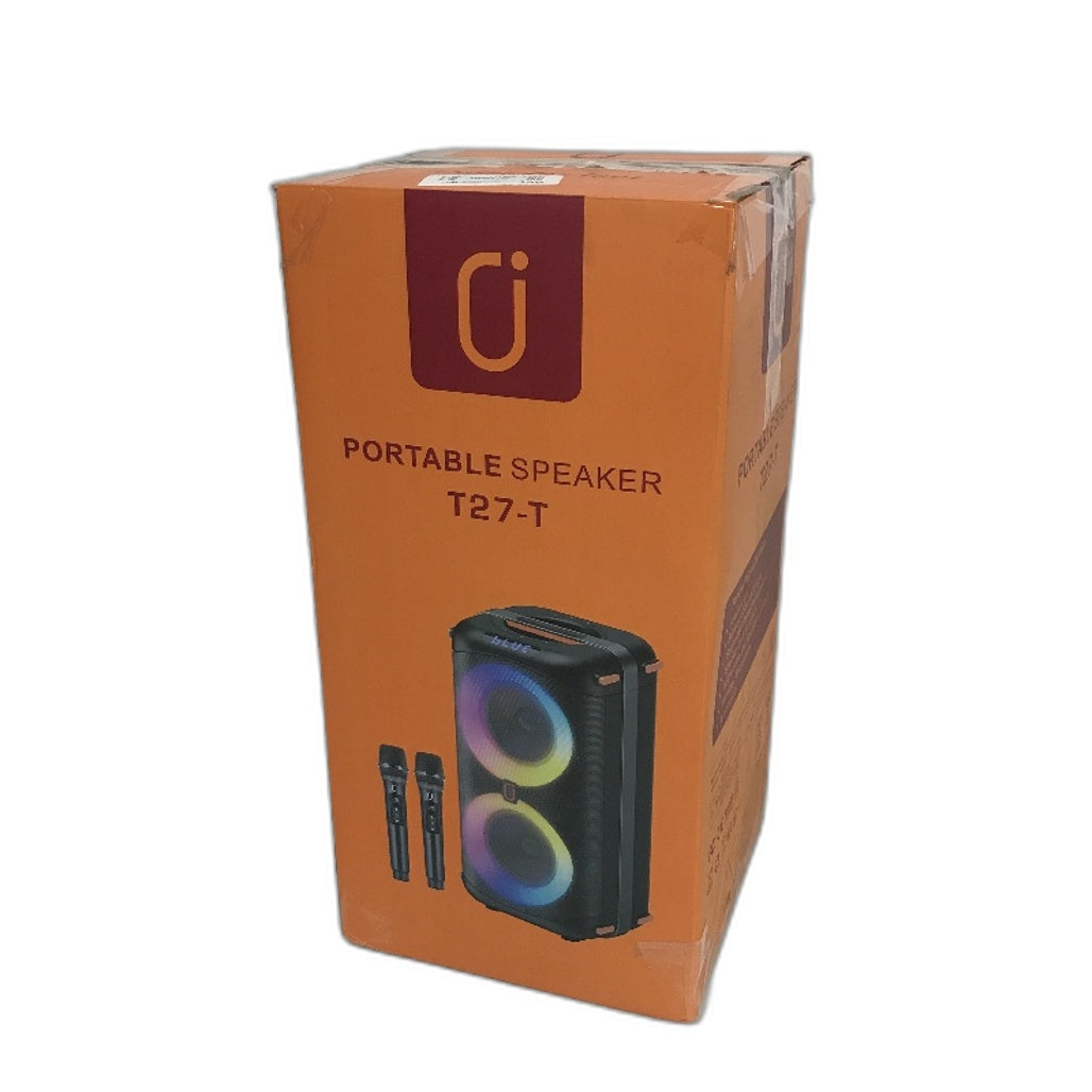 JYX T27 T Portable Speaker Karaoke Machine 2 Microphones LED Lights Bluetooth