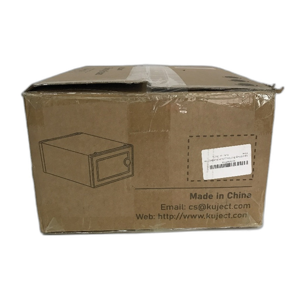 Kuject Set Of 12 Clear Plastic Stackable Shoe Storage Organiser with Lids NEW