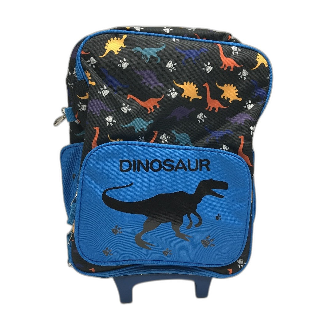Vaschy Dinosaur Kids 18 Inch Luggage Carry On Suitcase With Wheels Blue NEW