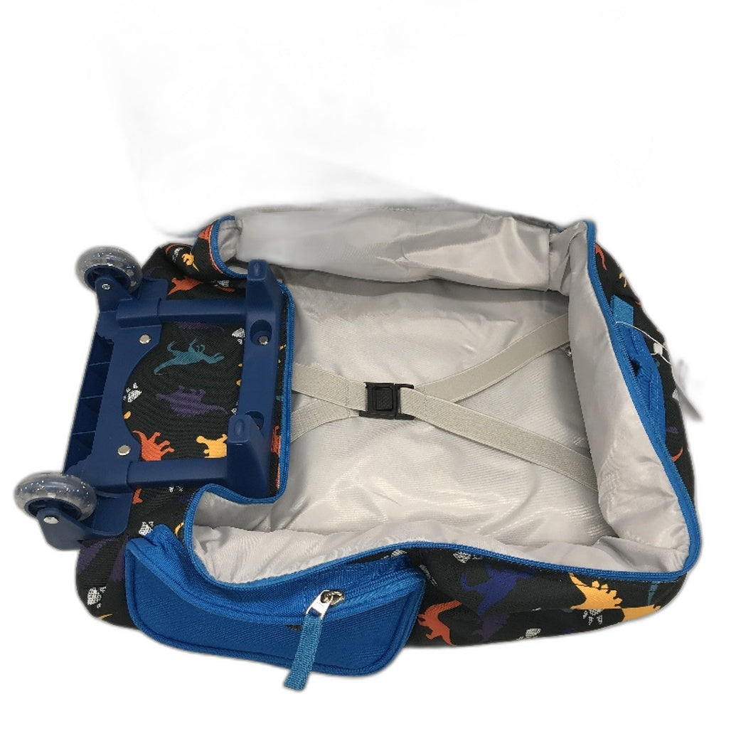 Vaschy Dinosaur Kids 18 Inch Luggage Carry On Suitcase With Wheels Blue NEW