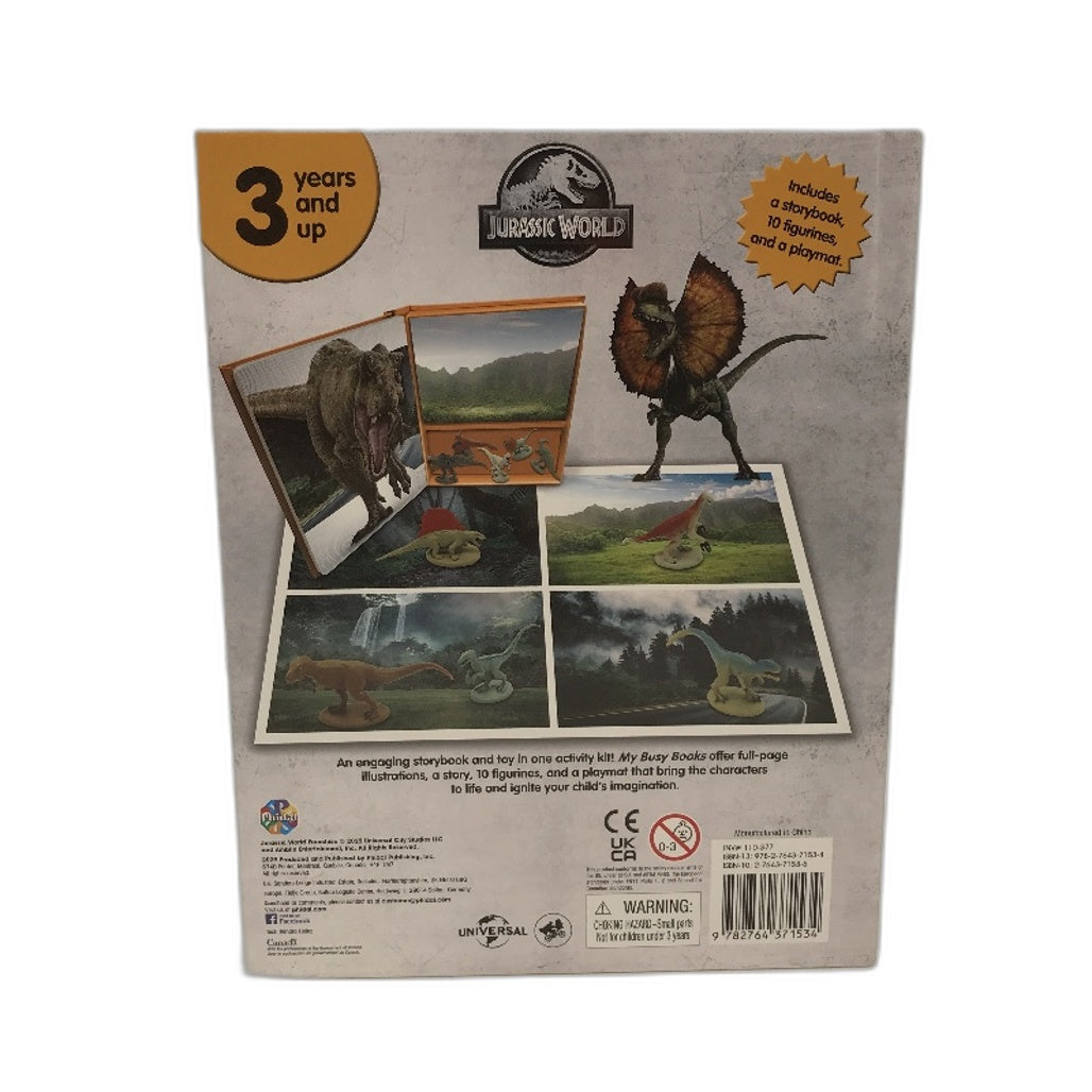Phidal My Busy Book Jurassic World Storybook Playmat & 10 Figurines NEW