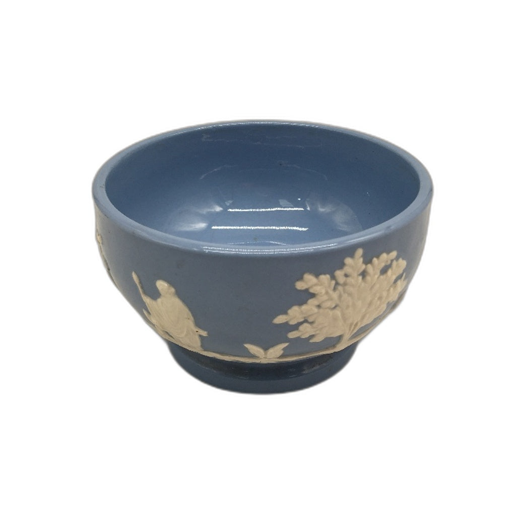 VINTAGE Jasper Ware Pottery Blue White Roman Motifs Made In England Small Bowl