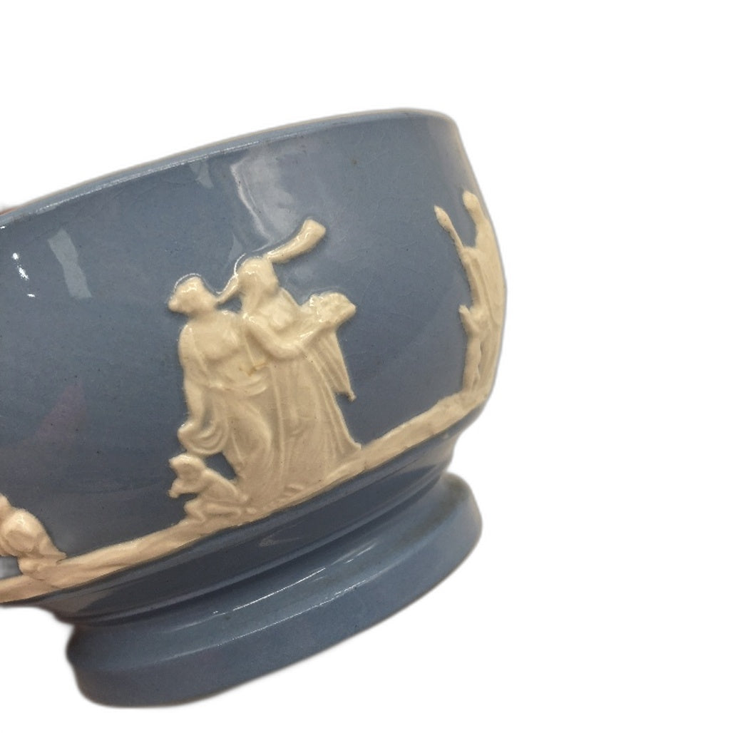 VINTAGE Jasper Ware Pottery Blue White Roman Motifs Made In England Small Bowl