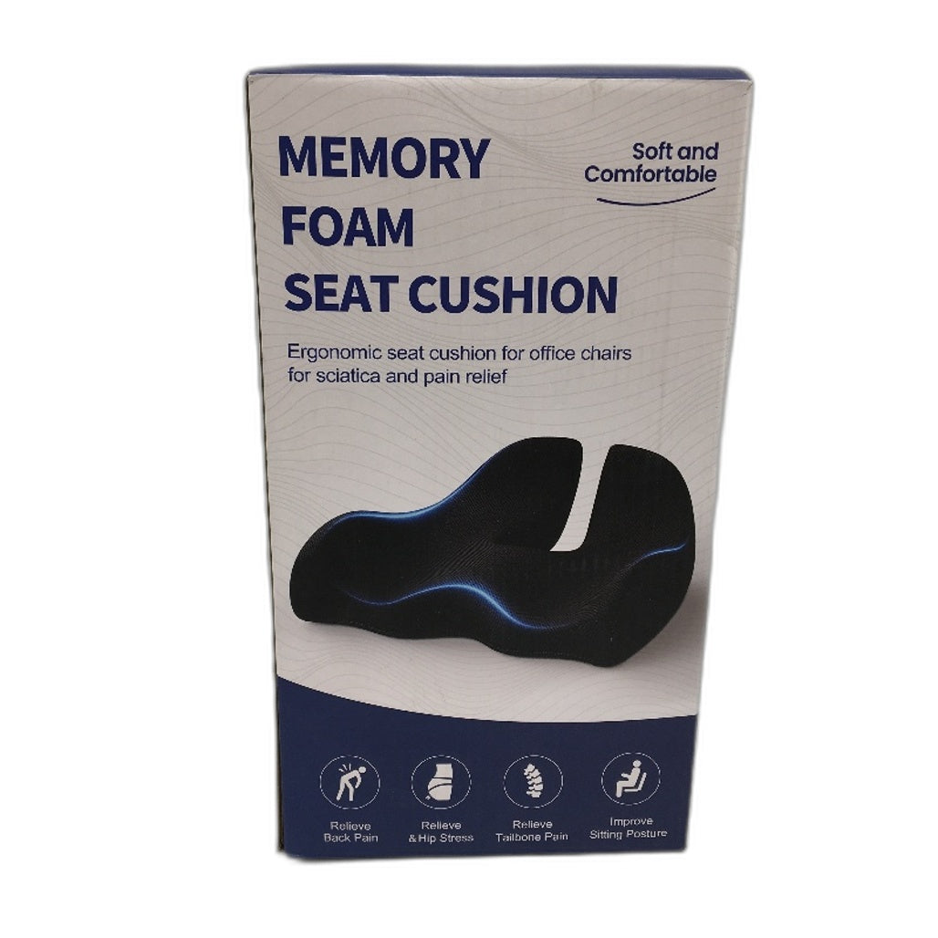 Ergonomic Memory Foam Seat Coccyx Cushion Size Extra Large in Black NEW