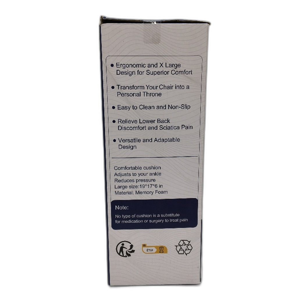 Ergonomic Memory Foam Seat Coccyx Cushion Size Extra Large in Black NEW