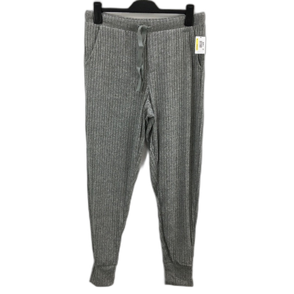 Calvin Klein Ribbed Drawstring Jogger Style Grey PJ Pants Ladies Size Medium NEW