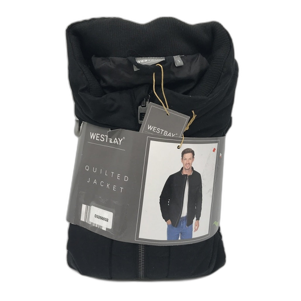 Westbay Black Quilted Bomber Style Jacket Mens Size S NEW
