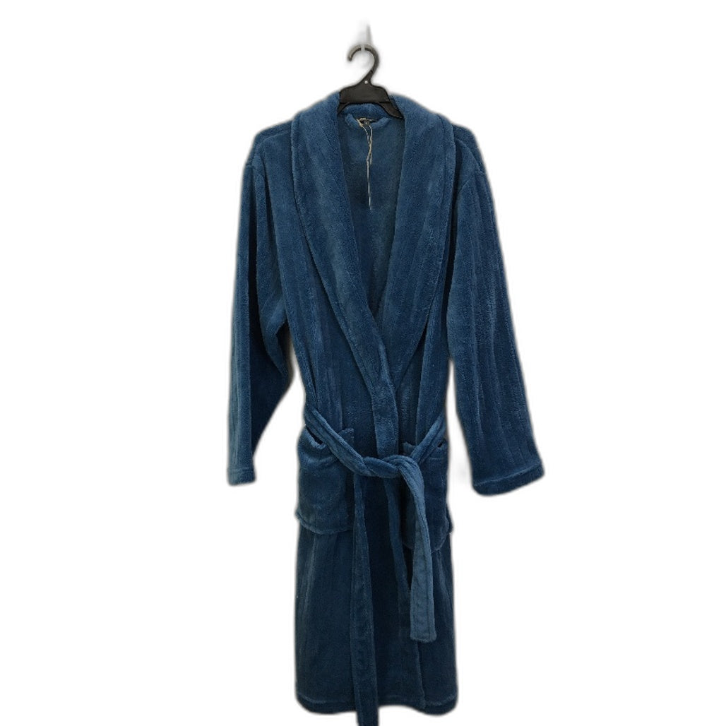 Westbay Super Soft Plush Blue Waist Tie Up Fleece Robe Mens Size L NEW