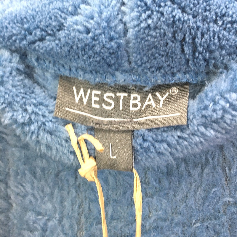 Westbay Super Soft Plush Blue Waist Tie Up Fleece Robe Mens Size L NEW