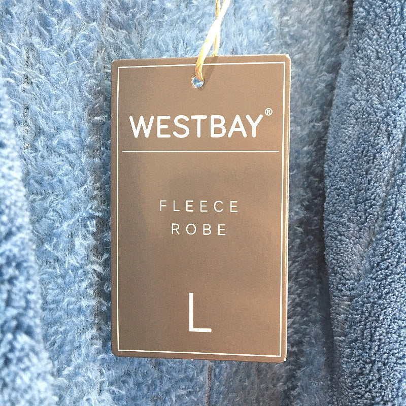 Westbay Super Soft Plush Blue Waist Tie Up Fleece Robe Mens Size L NEW