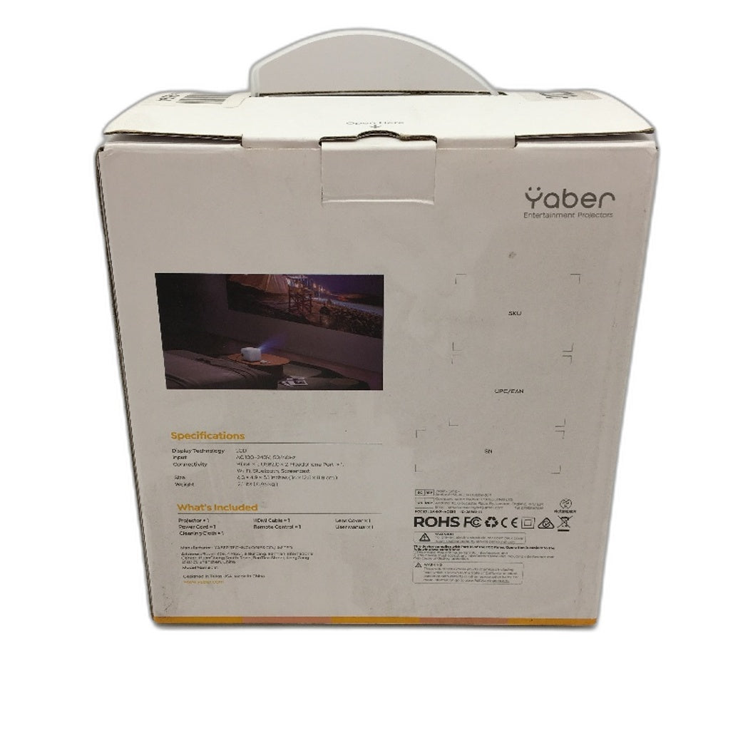 Yaber LCD Mini Video Projector E1 1080P Electric Focus DEMO