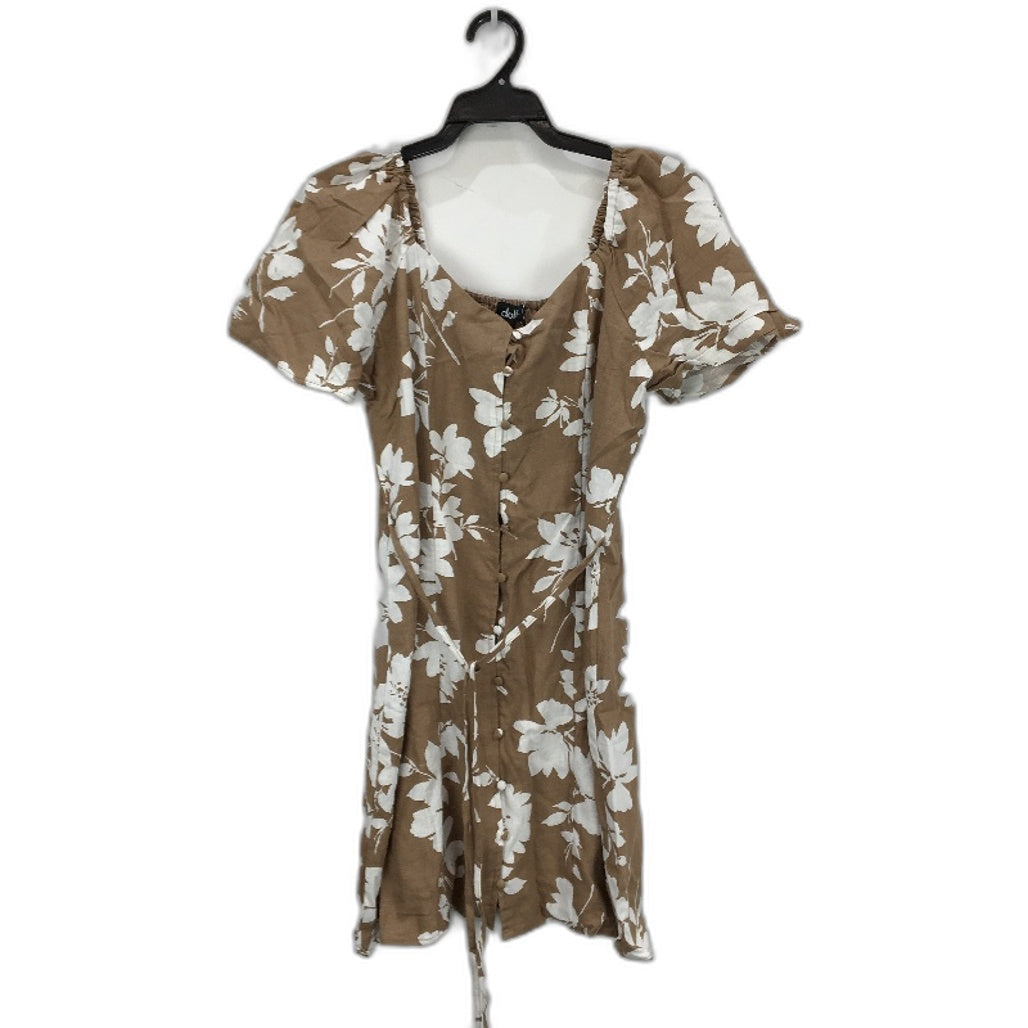 Dotti Ladies Floral Brown Short Sleeve Button up Summer Dress Size 12 –  Vinnies Online