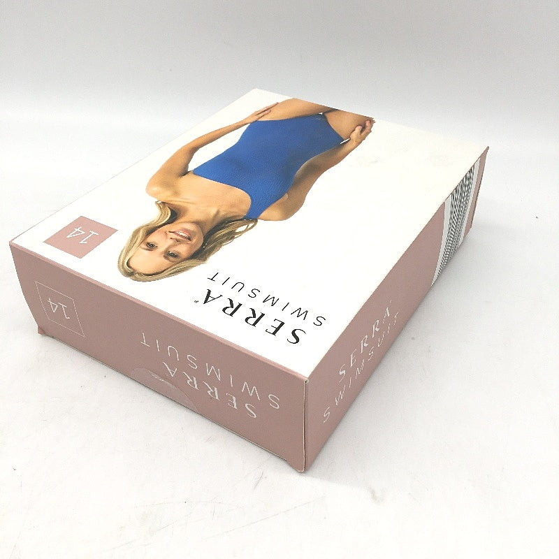 Serra Womens Cobalt Blue One Sholder Textured Swimsuit Size 14 NEW