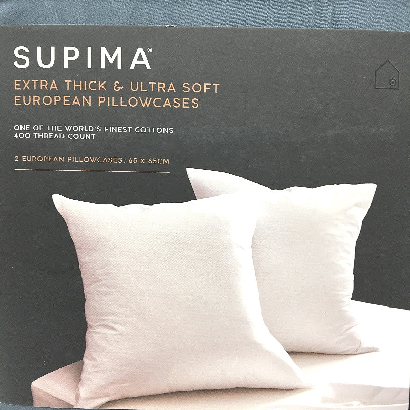 Suprima Set of 1 Blue Steel Posture & 2 European Pillowcases NEW