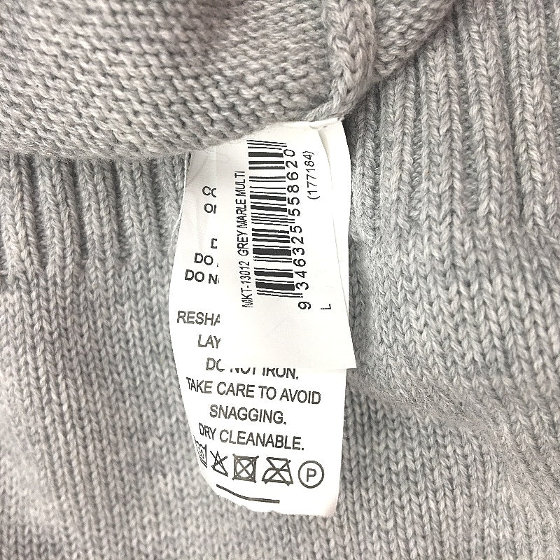 Jeanswest Mens Light Grey Knit with Stripes Long Sleeve Jumper Size L NEW