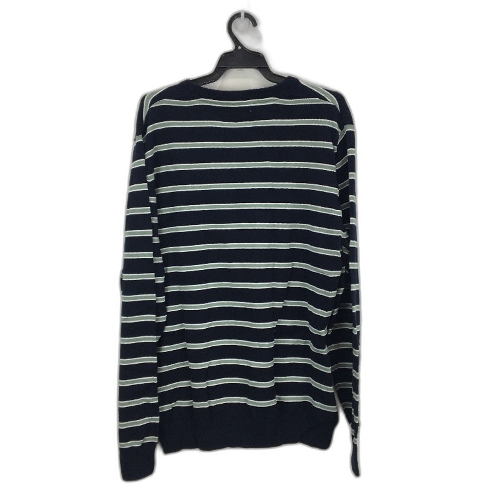 Jeanwest Mens Striped 100 Cotton Black & Green Long Sleeve Jumper Size L NEW