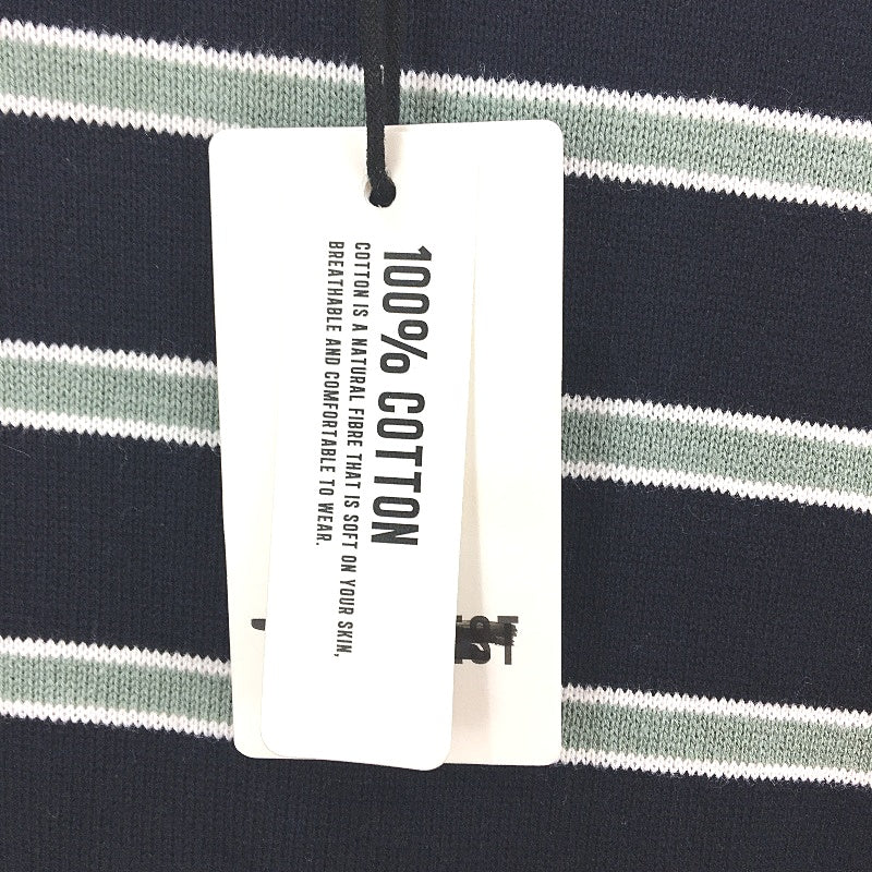 Jeanwest Mens Striped 100 Cotton Black & Green Long Sleeve Jumper Size L NEW